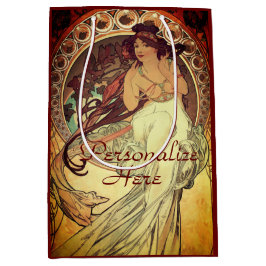 Jugendstil Alphonse Mucha Vintage Jugendstil Mittlere Geschenktüte