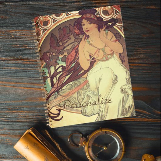 Jugendstil Alphonse Mucha Vintage Jugendstil Notizblock