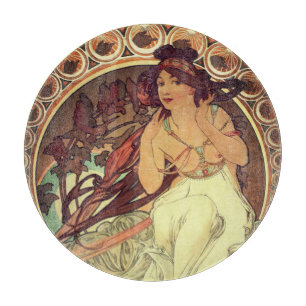 Jugendstil Alphonse Mucha Vintage Jugendstil Schneidebrett