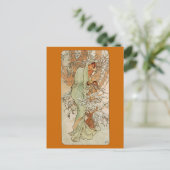 Jugendstil - Alphonse Mucha - Winter Postkarte (Stehend Vorderseite)