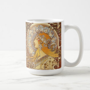 Jugendstil Alphonse Mucha Zodiac Tasse