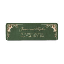 Jugendstil Antik Smaragd Hochzeitsadressetikett