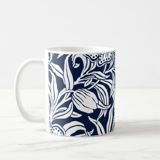 Jugendstil Antikes Botanisches Blumenmuster Kaffeetasse (Links)