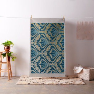 Jugendstil,aquamarin,Damast,Blumenmuster,Chic,V Stoff