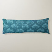 Jugendstil, Aquamarin, metallisch, kunstvoll, Deko Seitenschläferkissen (Rückseite)