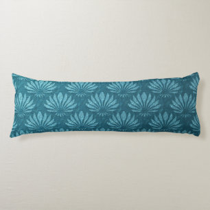 Jugendstil, Aquamarin, metallisch, kunstvoll, Deko Seitenschläferkissen