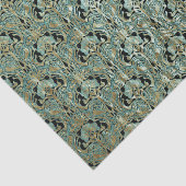 Jugendstil, aquamarin, vergoldet, muster,belle épo seidenpapier (Ausschnitt)