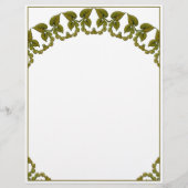 Jugendstil-Aquarell-grüne Blätter (Vorderseite)