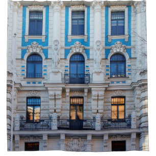 Jugendstil-Architektur in Riga, Lettland Duschvorhang