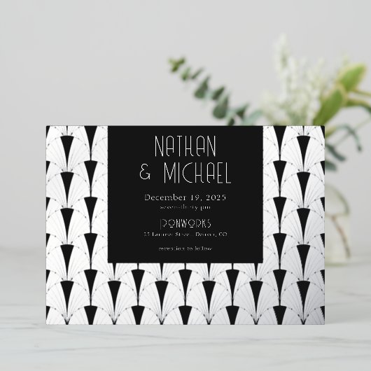 Jugendstil Art Deco Folieneinladung (Stehend vorne)