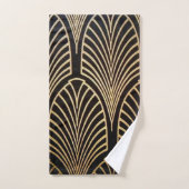 Jugendstil, Art Deko, Fanmuster, Bronze, Gold, bl Badhandtuch Set (Handtuch)