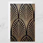 Jugendstil, Art Deko, Fanmuster, Bronze, Gold, bl Briefpapier (Vorne/Hinten)