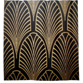 Jugendstil, Art Deko, Fanmuster, Bronze, Gold, bl Duschvorhang