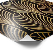 Jugendstil, Art Deko, Fanmuster, Bronze, Gold, bl Fotodruck (Ecke)