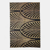 Jugendstil, Art Deko, Fanmuster, Bronze, Gold, bl Geschirrtuch (Vertikal)