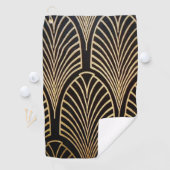 Jugendstil, Art Deko, Fanmuster, Bronze, Gold, bl Golfhandtuch (Insitu)