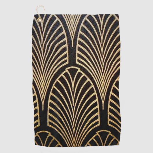 Jugendstil, Art Deko, Fanmuster, Bronze, Gold, bl Golfhandtuch (Vorderseite)