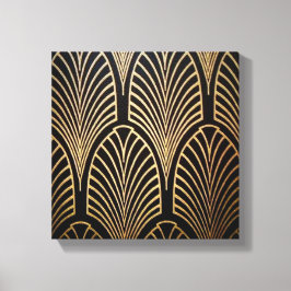 Jugendstil, Art Deko, Fanmuster, Bronze, Gold, bl Leinwanddruck