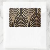 Jugendstil, Art Deko, Fanmuster, Bronze, Gold, bl Rechteckiger Aufkleber (Tasche)