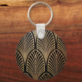 Jugendstil, Art Deko, Fanmuster, Bronze, Gold, bl Schlüsselanhänger (Vorderseite)