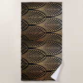 Jugendstil, Art Deko, Fanmuster, Bronze, Gold, bl Strandtuch (Vorderseite)