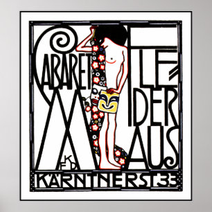 Jugendstil - Art Nouveau Poster: Cabaret Fledermas Poster