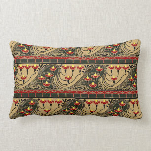 Jugendstil Arts & Crafts Libellen Blumenfries Lendenkissen