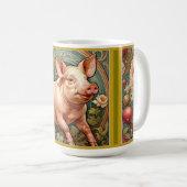 Jugendstil-Bauernhof Schweinefleisch Tasse (VorderseiteRechts)