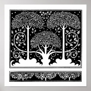 Jugendstil-Baum Bartmuster Beardsley Poster