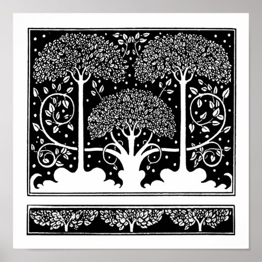 Jugendstil-Baum Bartmuster Beardsley Poster (Vorne)