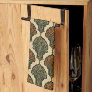 Jugendstil Baum des Lebens Wald Vintage-Muster Geschirrtuch