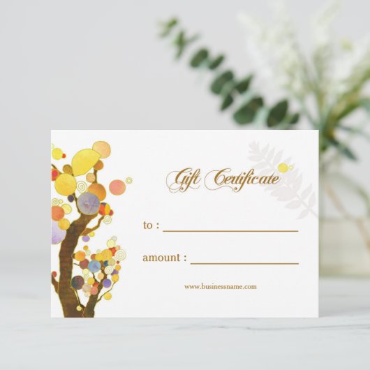 Jugendstil-Bäume Geschenkgutschein (Stehend Vorderseite)