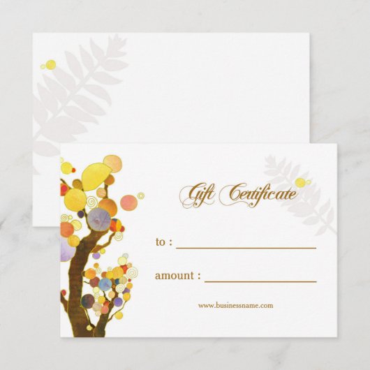 Jugendstil-Bäume Geschenkgutschein (Vorne/Hinten)
