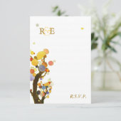Jugendstil-Bäume Lässige Hochzeit im Freien RSVP (Stehend Vorderseite)