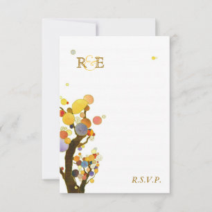 Jugendstil-Bäume Lässige Hochzeit im Freien RSVP Karte