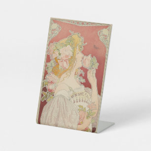 Jugendstil Belle Époque Dame Rosen Livemont Sockelschild