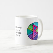 Jugendstil Berkano Rune Tasse – MUTTER ERDE! (VorderseiteRechts)