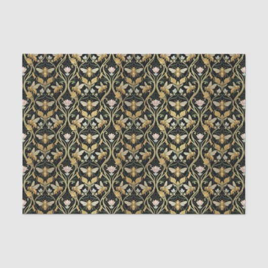 Jugendstil-Bienen Seidenpapier (Vorderseite)
