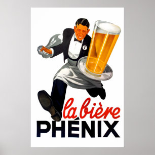 Jugendstil-Bierposter Phénix Bière 1899 Vintage Poster