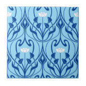 Jugendstil-Blatt- und Blumenmuster Fliese (Vorderseite)