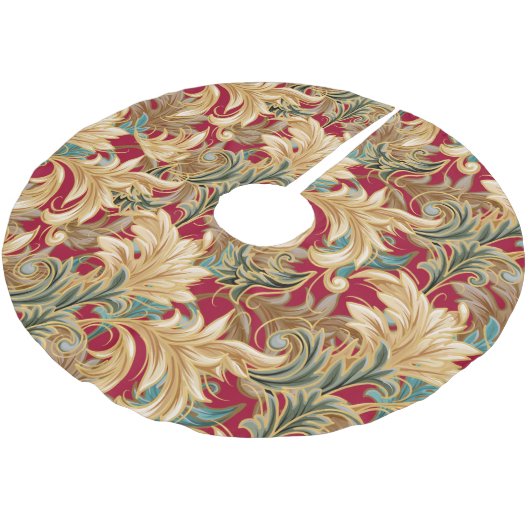 Jugendstil-Blätter Weihnachtsbaumrock Polyester Weihnachtsbaumdecke (Schrägansicht)