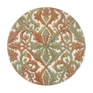 Jugendstil-Blattrolle Terrakotta-Salbei-Muster Schneidebrett