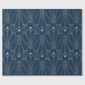 Jugendstil. Blau. Geschenkpapier (Flach)