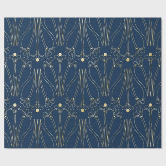 Jugendstil. Blau. Geschenkpapier (Flach)