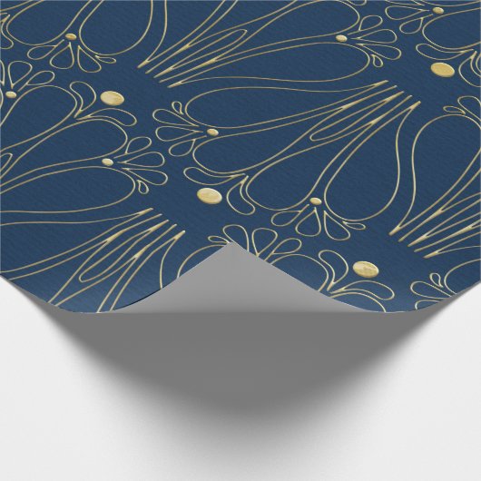 Jugendstil. Blau. Geschenkpapier (Ecke)