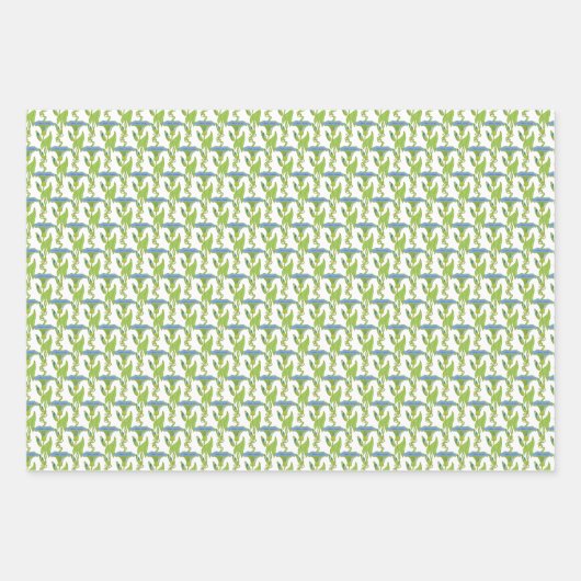 Jugendstil-Blau Ipomoea Tapetenwerfer Geschenkpapier Set (Vorderseite 2)