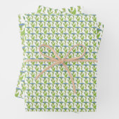 Jugendstil-Blau Ipomoea Tapetenwerfer Geschenkpapier Set (Beispiel)