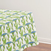 Jugendstil-Blau Ipomoea Tapetenwerfer Tischdecke (Beispiel)