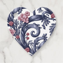 Jugendstil Blau Rosa Geschenkanhänger