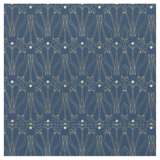 Jugendstil. Blau. Stoff (Nahaufnahme)